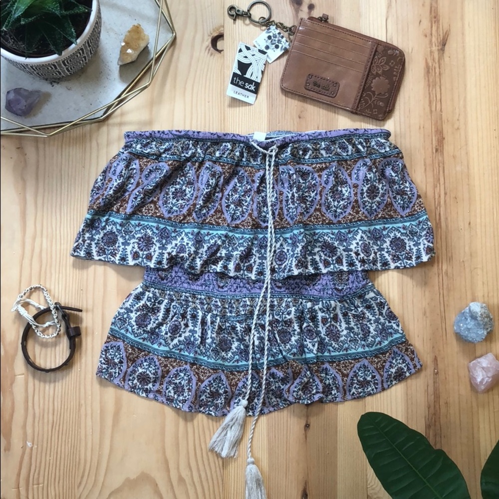 Boho floral tube top